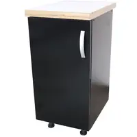 Corp inferior cu 1 Usa Zebra, Wenge / Negru si blat Artar 40 x 85 x 60