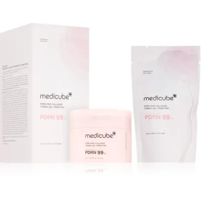 medicube PDRN Pink Collagen Toning Gel Toner Pad dischete de tonifiere pentru strălucirea și netezirea pielii 70 buc