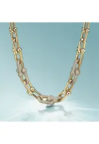 Colier Tifany Diamond Chain - placat cu aur 14K - cristale Zirconia - 45cm