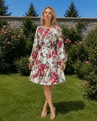 Rochie cu motive florale eleganta Eugenia