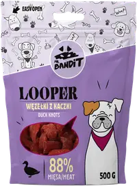 Recompense pentru caini Mr. Bandit LOOPER, rata, 500g
