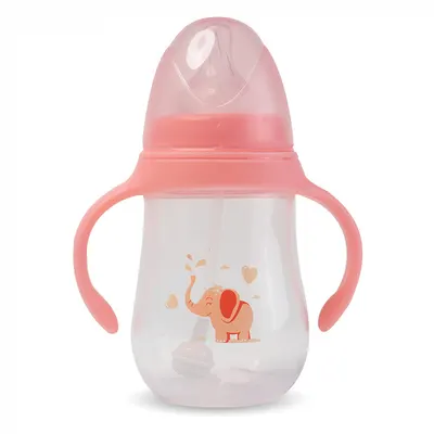 Biberon cu 2 Manere, 240ml - Roz