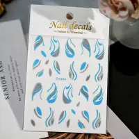 Abtibilduri unghii Marquise, STICKER56, Albastru/Argintiu