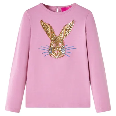 Tricou pentru copii cu mâneci lungi, roz ars, 104