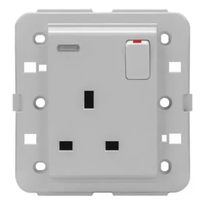SWITCHED SOCKET-OUTLET - Standard englez - 2P+E 13 A - BACKLIT - TITANIUM - CProiector HORUS