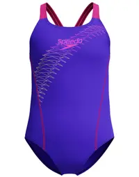 Costum inot fete Speedo Medley Logo Medalist mov – rezistent la clor