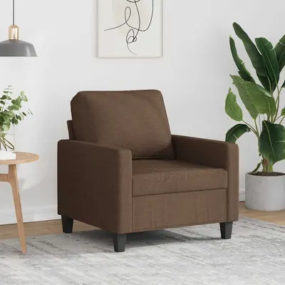 vidaXL Fotoliu canapea, maro, 60 cm, material textil