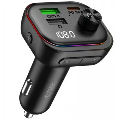 Modulator FM Bluetooth Tech-Protect CC07, 2 x USB-A - 1 x USB-C