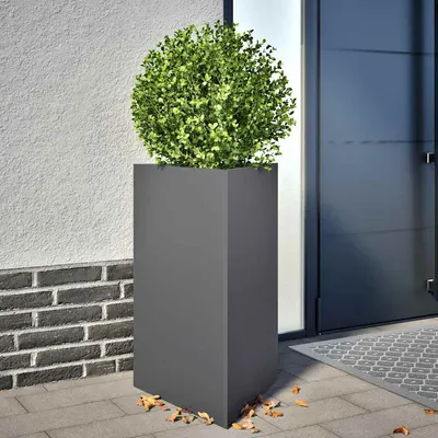 vidaXL Jardiniere grădină, 2 buc. antracit 50x43x75 cm oțel triunghi