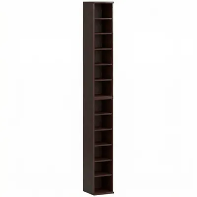 HOMCOM Set de 2 etajere coloane dulap de depozitare CD-DVD 12 compartimente 21 x 22,5 x 88,5 cm capacitate 204 CD-uri maro | Aosom Romania