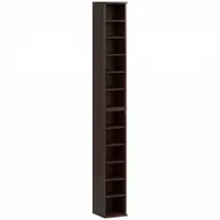 HOMCOM Set de 2 etajere coloane dulap de depozitare CD-DVD 12 compartimente 21 x 22,5 x 88,5 cm capacitate 204 CD-uri maro | Aosom Romania