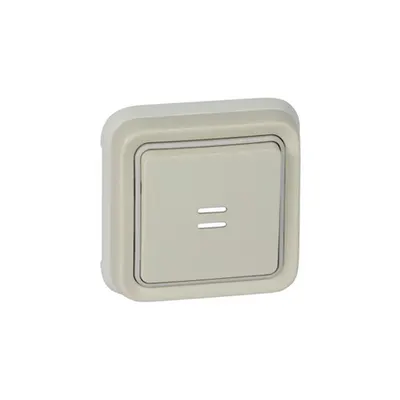 Push-button Plexo IP55 - illuminated changeover - flush mounting - alb