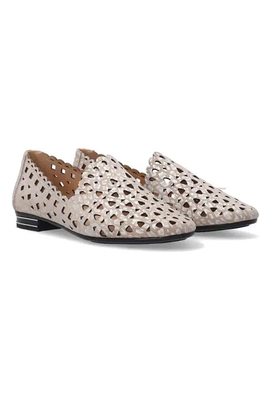 Pantofi loafers din piele intoarsa perforati