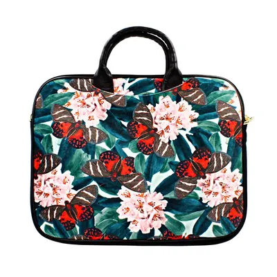 Geantă pentru laptop, colorată, pentru damă, din catifea, MAGNOLIA 14"