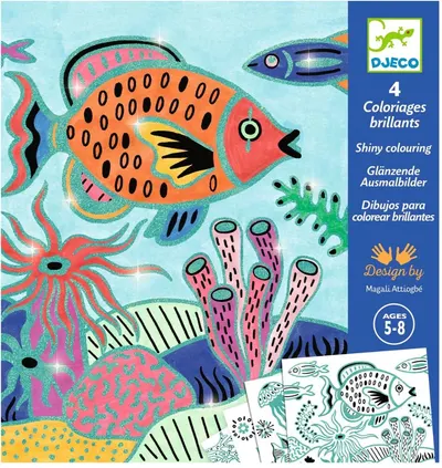 Planșe de colorat surpriză Djeco - Lumea Marină