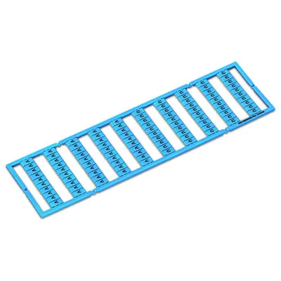 WMB marking card; as card; MARKED; U/V (each 50x); stretchable 5 - 5.2 mm; Horizontal marking; snap-on type; blue