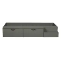 Pat pentru copii verde-gri din lemn de pin cu spațiu de depozitare 80x200 cm Stage – vtwonen
