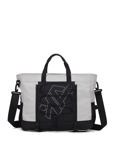 Geanta shopper unisex cu bareta detasabila - Gri