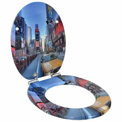 vidaXL Capac de toaletă cu închidere lentă Multicolour 44 x 38 cm