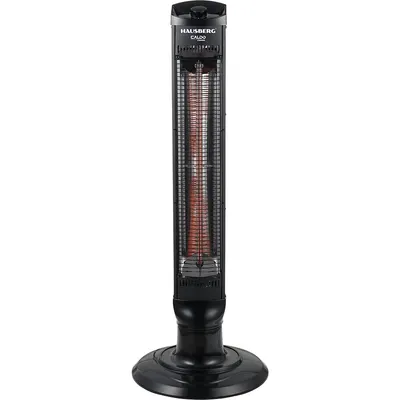 Radiator electric tip Turn Hausberg HB-8561NG, 1000W, 2 nivele de temperature, tub din fibra de carbon, siguranta pentru rasturnare, oscilatie, maner transport, Negru Engros