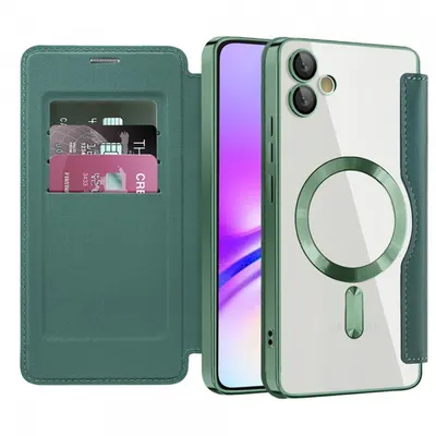 Husa MagSafe pentru Samsung Galaxy A05 A055, Techsuit, SmartMag Book, Verde