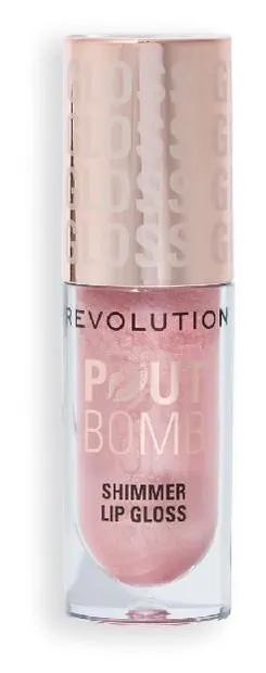 Makeup Revolution Pout Bomb gloss pentru volum Shimmer Bomb, Shine Pink, 4.6 ml
