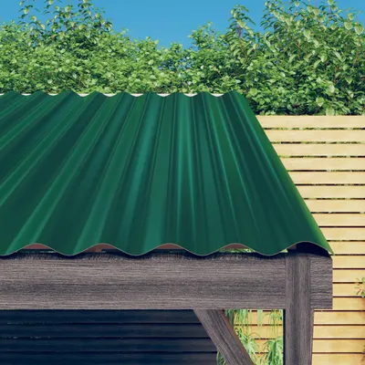 vidaXL Panouri de acoperiș 12 buc. oțel galvanizat verde 100x36 cm