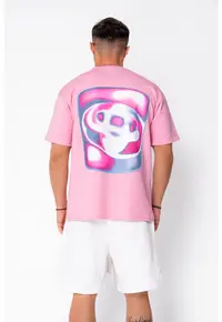 Tricou barbati imprimat Pink 22075 - Roz