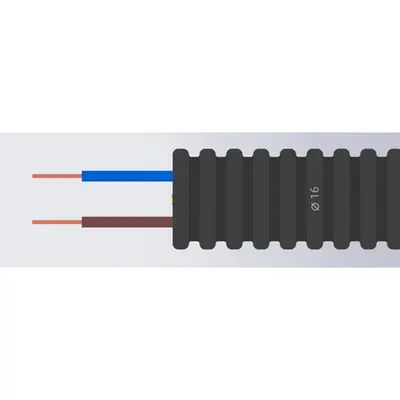 Tub flexibil precablat 16mm cu 2 conductori 1.5mmp H07V-U