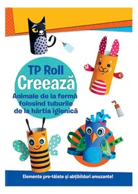 Creează animale de la fermă folosind tuburile de la hârtia igienică - Paperback - ***