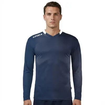 Bărbați Fotbal Tricou Manica Lungă Respirabil Monaco ML Albastră-Albă