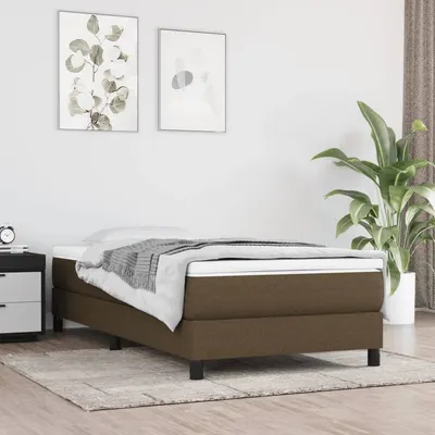 vidaXL Saltea cu arcuri buzunar, fermitate medie, maro închis, 120x190x20 cm, textil