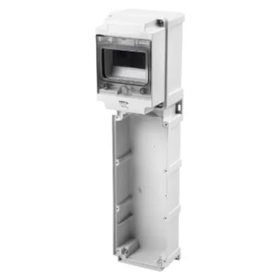 Modular Base With Panel With Window and En50022 Rail - 1 Socket Outlet 63a - 6 Mod.en50022 - Ip66
