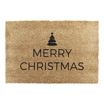Covoraș de intrare din fibre de nucă de cocos 40x60 cm cu model de Crăciun Merry Christmas – Artsy Doormats