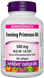 Evening Primrose Oil, 500 mg, 180 capsule gelatinoase moi, Webber Naturals