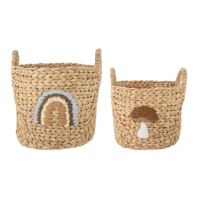 Coșuri de jucării pentru copii în culoare naturală 2 buc. din zambilă de apă ø 32x32 cm Agnes – Bloomingville Mini