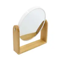 Oglindă machiaj ovală, Eleganza, 15 x 18 cm, culoarea alb