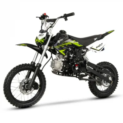 Motocicleta Cross Enduro copii 4T XTR 607, 125cc, roti 17 14, pornire electromotor, culoare negru lime