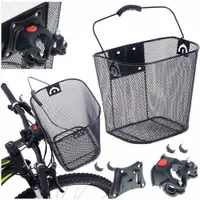 Cos bicicleta frontal din aluminiu, dimensiune 34.5 x 25 cm, Ikonka Black