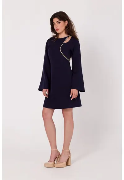 Rochie cu decolteu in forma de lacrima - - Albastru