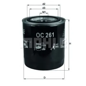 Filtru ulei MAHLE ORIGINAL OC 261