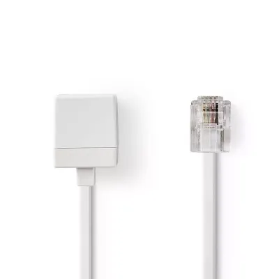 Cablu extensie telefonie RJ11 tata - RJ11 mama 10m alb Nedis