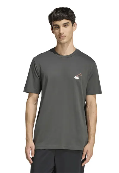 Tricou regular fit de bumbac cu imprimeu grafic Cheesecake - Gri inchis