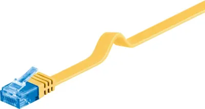 Cablu de retea RJ45 CAT 6A flat UTP 2m Galben, Goobay 96318