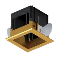 Modena 1 Module Recessed Box With Frame Brass