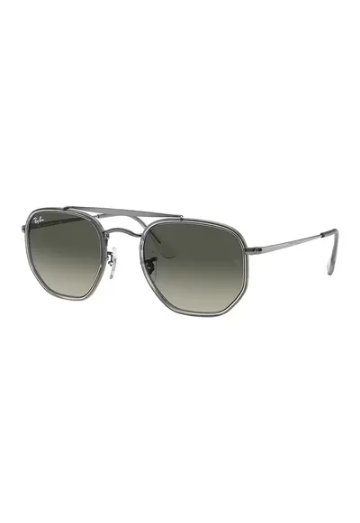 Ochelari de soare hexagonali unisex The Marshall II - Argintiu inchis