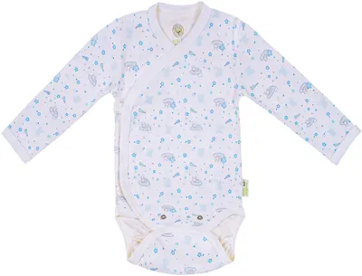Body Bio Baby - bumbac organic, 68 cm, 4-6 luni, alb-albastru