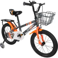 Bicicleta copii 5-7 ani cu roti ajutatoare Grey Arrow, 16 inch, gri portocaliu