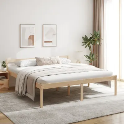 vidaXL Pat pentru seniori, 200x200 cm, lemn masiv de pin