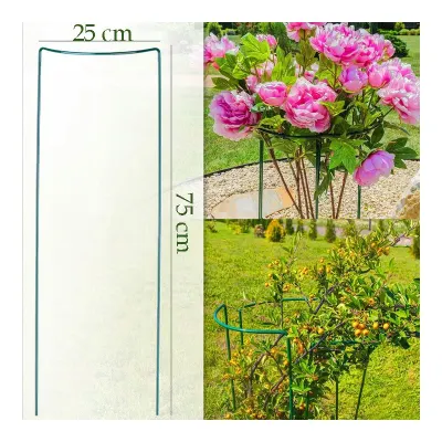 Suport metalic de flori, pentru exterior, set 3 bucati, 25x75 cm, verde